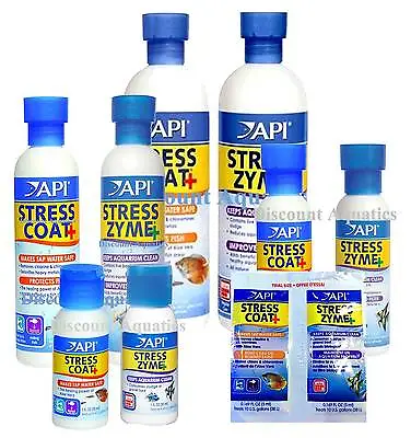 £12.29 • Buy Api Stress Coat & Stress Zyme Declorinator And Aquarium Cleaner Bundle All Sizes