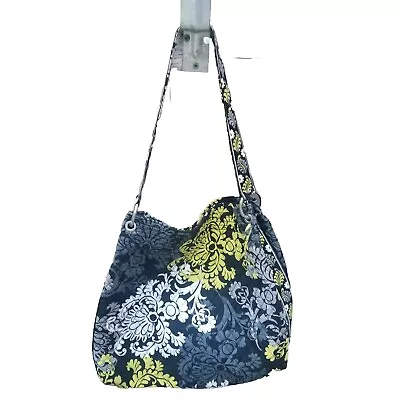 Vera Bradley Baroque Tote Bag Green Black Floral Magnetic Closure Purse Retired • $18.96