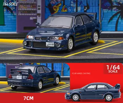 CR JKM 1:64 Blue JDM Lancer Evolution EVO 6 VI Racing Sports Model Toy Metal Car • $17.99