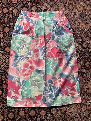 Vintage 80s 90s Floral Skirt Size 8 • £7.99