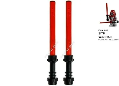 2 X Official Lego - Jedi Star Wars Lightsabers - Black / Trans Red - Fast - New • £2.49