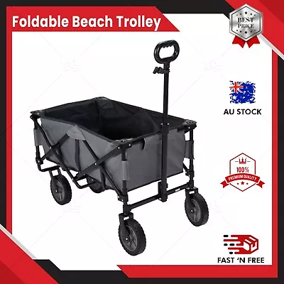 Folding Beach Trolley Wagon Cart Garden Outdoor Picnic Camping Shopping Trolley • $74.99