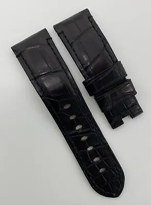 $205 • Buy Authentic Officine Panerai 24mm X 22mm Black Alligator Watch Strap Band OEM