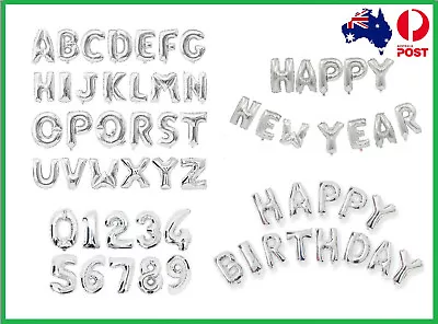 $1 • Buy 16inch Silver Foil Balloons Alphabet Letter Number Birthday Party Wedding SYDNEY