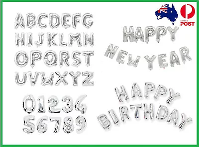 16inch Silver Foil Balloons Alphabet Letter Number Birthday Party Wedding SYDNEY • $1