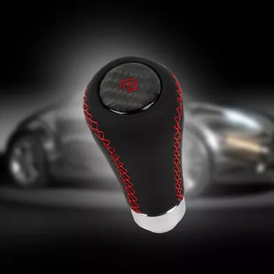 For MAZDASPEED Red Stitches Black Leather Manual Car Gear Shift Knob Shifter • $16.88