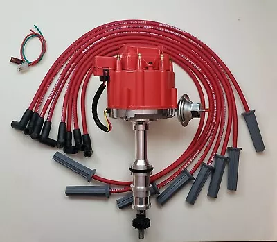 $141.95 • Buy FORD FE 352 390 427 428 HEI DISTRIBUTOR + 8.5mm RED SPIRAL SPARK PLUG WIRES USA