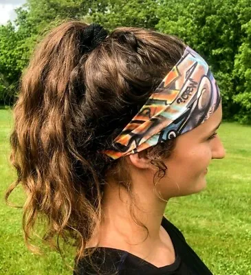 $7.50 • Buy GRAFFITI ART Spandex Headband-Bolder Wider Stretch Hair Bands-Softball-Yoga