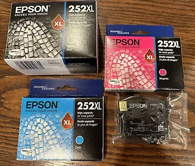 Genuine EPSON 252XL CMYK Ink Cartridges NEW/SEALED~ OEM + Used • $1.25