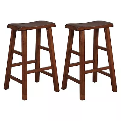 EHemco Heavy-Duty Saddle Seat Kitchen Barstools 29 InchesSet Of 2(Collectible) • $79.99