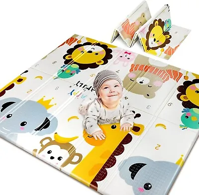 Extra Large 2 Side Baby Mat Kids Crawling Deucational Play Soft Foam Foldable 2M • £19.95