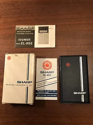 Vintage Sharp ELSI MATE EL-852 Solar Cell Calculator  W Case Working Pocket Size • $8