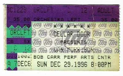 Van Morrison 12/29/96 Orlando FL Bob Carr Perf Arts Center Rare Ticket Stub • $8.99