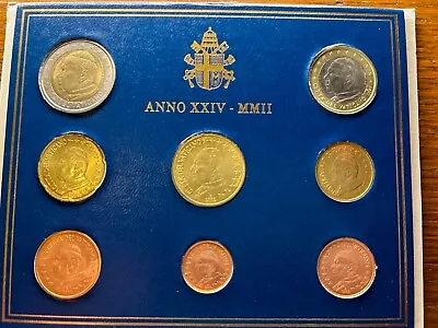 John Paul II Vatican 2002 Euro Wallet BU Coin Set • $218.09