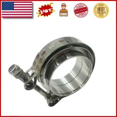 $14.85 • Buy 2.5'' V-Band Flange & Clamp Kit For Turbo  Downpipes Stainless Steel 304