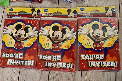 3 Pks Mickey Mouse Clubhouse Party Invitations With Envelopes &  Thank You Cards • $9.90