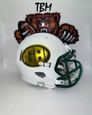 Green Bay Custom Concept Flat White Mini Helmet • $49.99