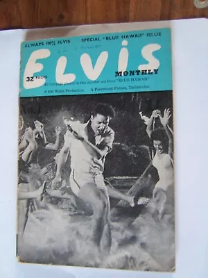 VINTAGE POP MAGAZINE - ELVIS MONTHLY Special Blue Hawaii Edition  January 1962 • $5.68