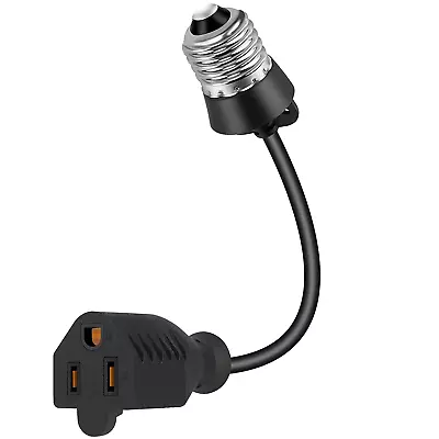 3 Prong Light Socket Adapter With Extension Cord For E26/E27 Bulbs • $13.31