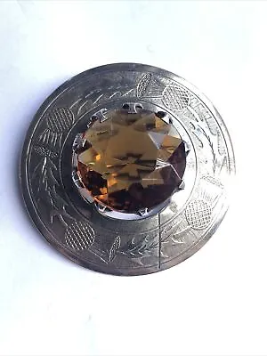 Antique Citrine Scottish Cairngorm Brooch • £1110.36