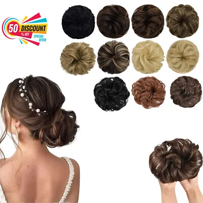 Hair Bun Curly Messy Piece Updo Scrunchie Fake Natural Bobble Hair Extensions UK • £2.97