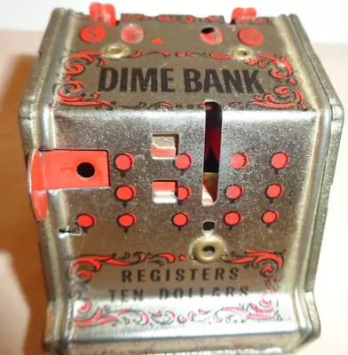 AWESOME VINTAGE J. CHEIN Co. METAL CASH REGISTER DIME BANK-REGISTERS AMOUNT-USA • $26.99