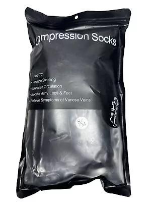 MIRACLE Socks COMPRESSION BLACK 2 Pack Unisex Size Small S/M • $16.05