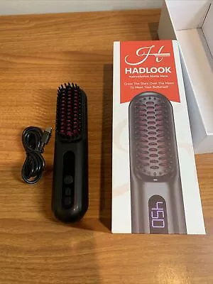 Hadlook Black Rechargeable Portable Cordless Hair Straightener Brush Used • $21.90