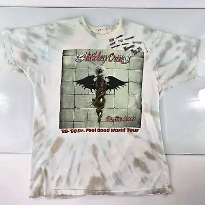 Vintage MOTLEY CRUE Shirt Mens XL Tie Dye DR. FEELGOOD World Tour Concert 1989 • $139.95