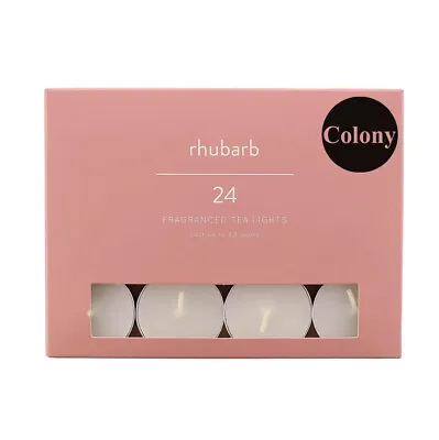Colony Pack Of 24 Rhubarb White Lily Tealights ❤ Last Long • £6.99