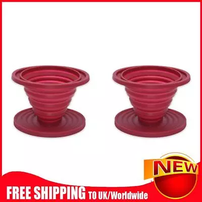 Collapsible Silicone Coffee Dripper Filter Reusable Foldable Cone Drip Cup • £10.96