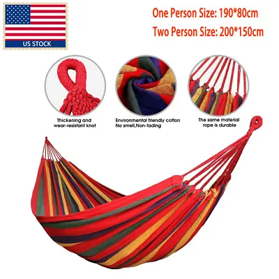 US 1-2 Person Outdoor Camping Hammock Chair Bed Patio Hanging Swing Sleeping • $14.09
