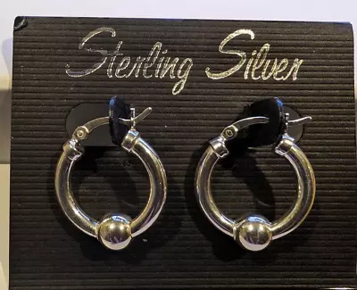 Cape Cod Stering Silver Small 20mm Hoop Ball Earrings • $44