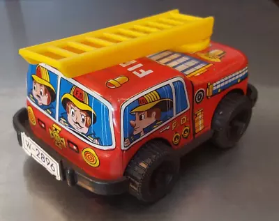 Vintage Mini Friction Tin Toy Fire Truck Fire Dept W-2896 JAPAN 4  Long • $12.99