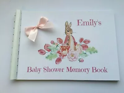 £8.95 • Buy Personalised Peter Rabbit  Baby Shower Guest Book / Memory Album Prflow