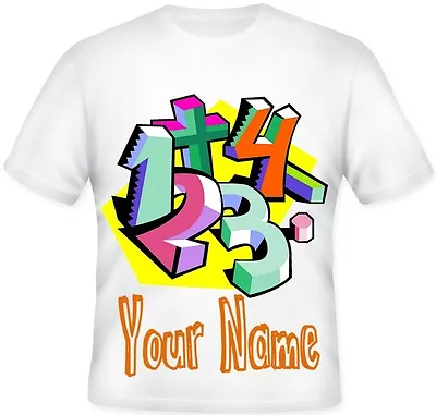 Kids BOYS GIRLS Personalised Number Genius Maths T Shirt Great Gift • £10.99