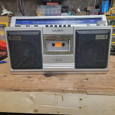 Vintage Sony CFS- 43 Boombox Tested Works Ghettoblaster Stereo Cassette Player • $160