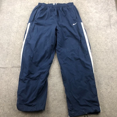 $24.95 • Buy Nike Pants Men 2XL Blue Windbreaker Track Embroidered Logo Drawstring **