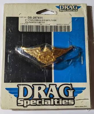 Drag Specialties DS-287411 3  V-Twin EMB GLD F/SPTLTVSR Badge Harley Davidson • $8.99