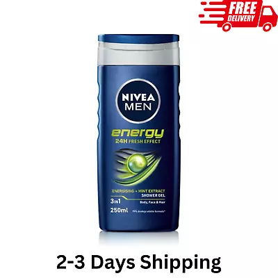 NIVEA Men Shower Gel Energy Pack Of 6 (6 X 250 Ml) Energising Body Wash - UK • £7.47