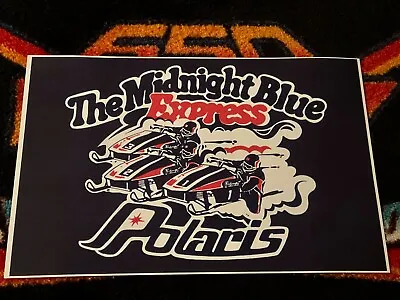 🏁 ‘78 POLARIS RXL SNO-Pro Race Snowmobile Poster Vintage Midnight Blue Express  • $21.88