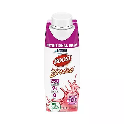 Nestle Boost Breeze Nutritional Drink Wild Berry 8 Oz Carton 24 Ct • $51.30