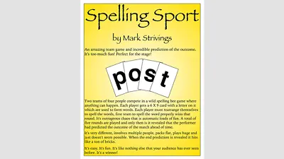 Spelling Sport Up Close By Mark Strivings - An Amazing Prediction! • $35