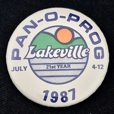 Pan-O-Prog Lakeville 1987 Vintage 80s Pin Button Pinback • $12.83