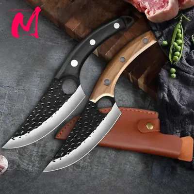 MYVIT Butcher Kitchen Knife With Sheath Boning Knife Meat Cleaver Chef Knives • $15.79