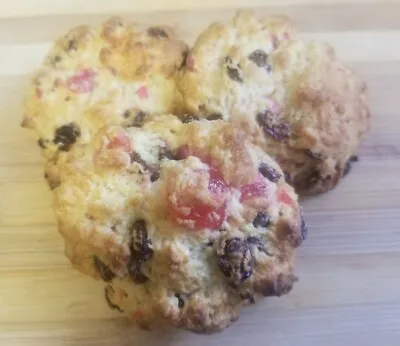 Homemade Raisin And Cherry Rock Cakes Scones X 6 Fruit Sweet Treat • £9.99