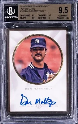 2016 Topps Transcendent Don Mattingly Gold Framed Auto /52 Bgs 9.5 10 Yankees • $500