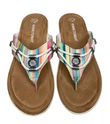 Minnetonka Women's Silverthorne Rainbow Thong Sandal 504981 Size 8 M • $24.99