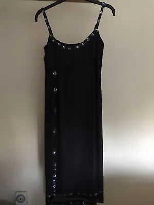£25 • Buy Women's Press&Bastyan Black Chiffon Sequin & Bead Embellished Dress, Size 10
