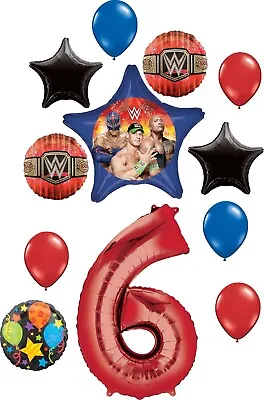 £26.51 • Buy WWE Party Supplies 6th Birthday Balloon Bouquet Decorations